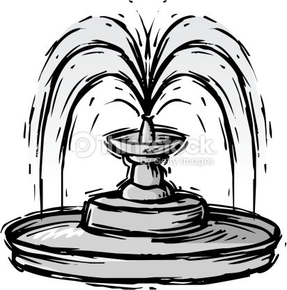 Рисунок фонтана для срисовки