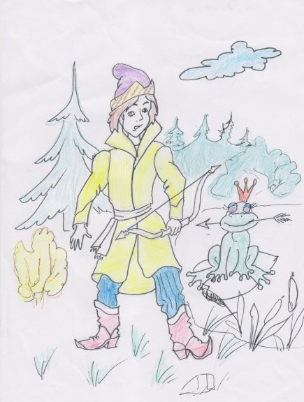 Раскраска к сказке Царевна лягушка