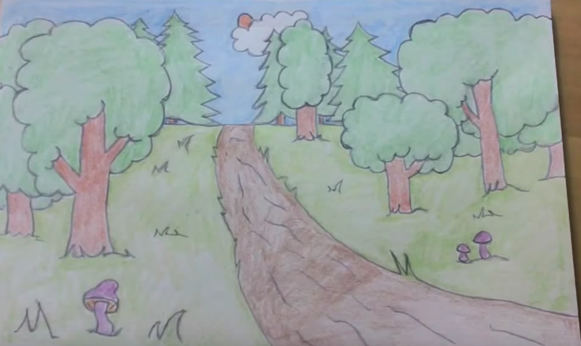 Рисунки леса легкие