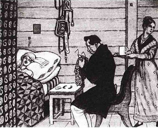 Иллюстрация лёгкая к повести Станционный смотритель для