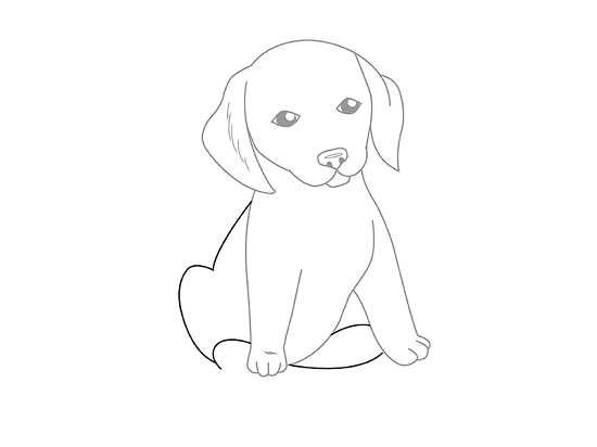 Рисунок собаки легкий