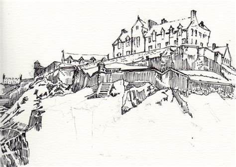 Эдинбургский замок Шотландия рисунок