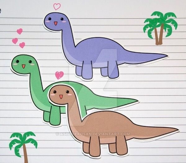 Милые динозавры для срисовки