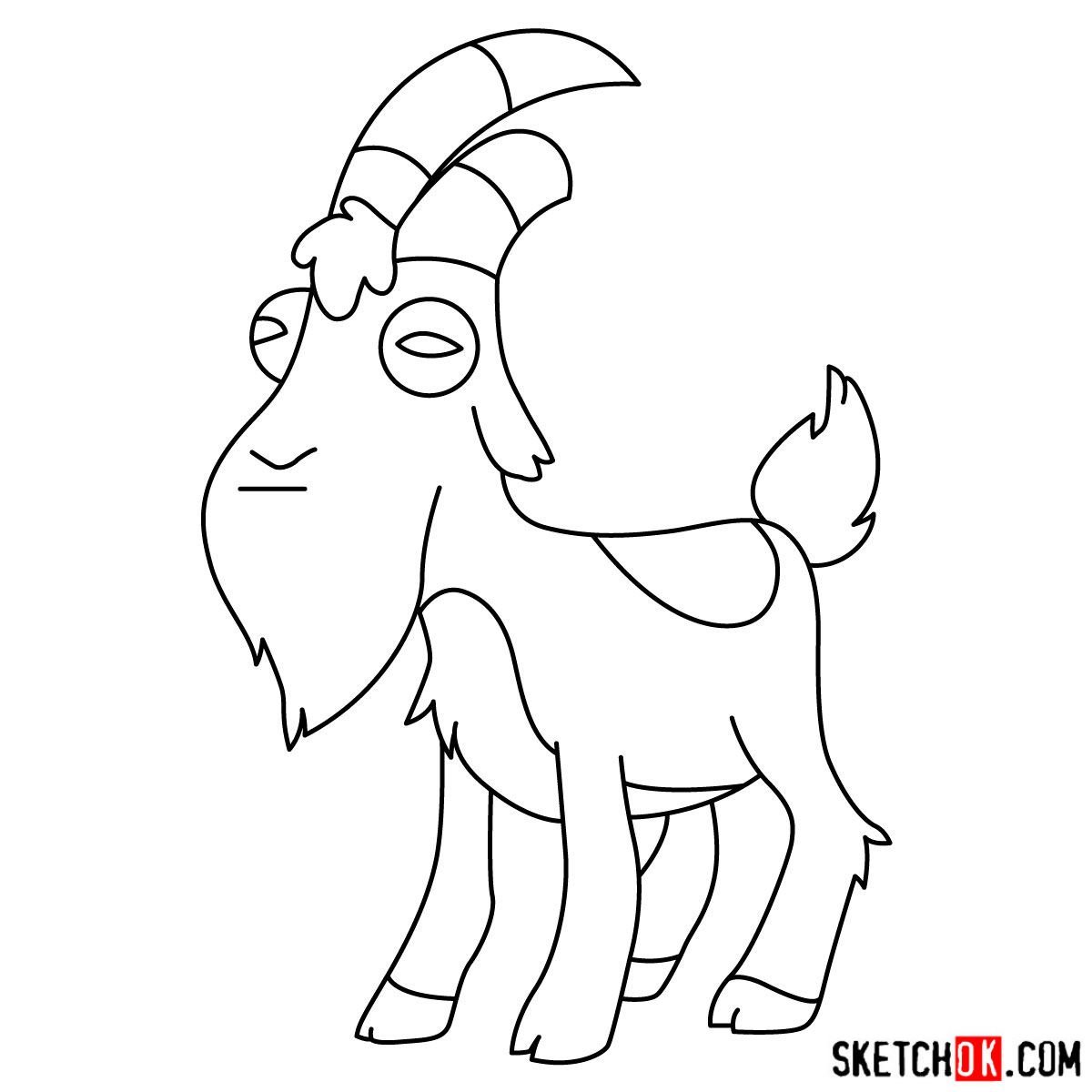 Рисунок козы для срисовки