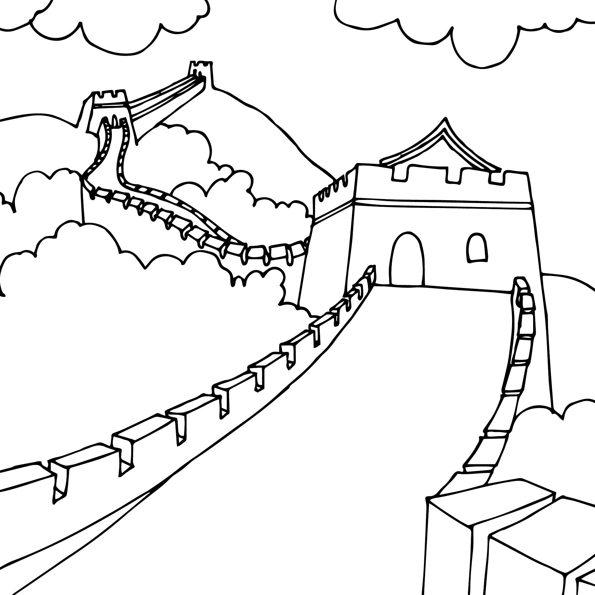 Великая китайская стена раскраска