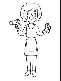 Профессия парикмахер раскраска для детей