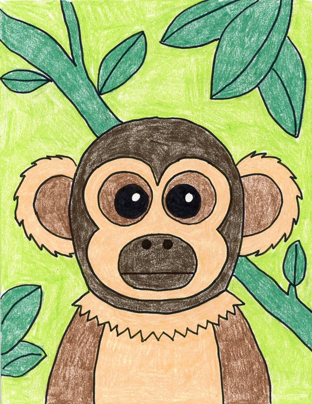 Рисунок обезьянки легкий