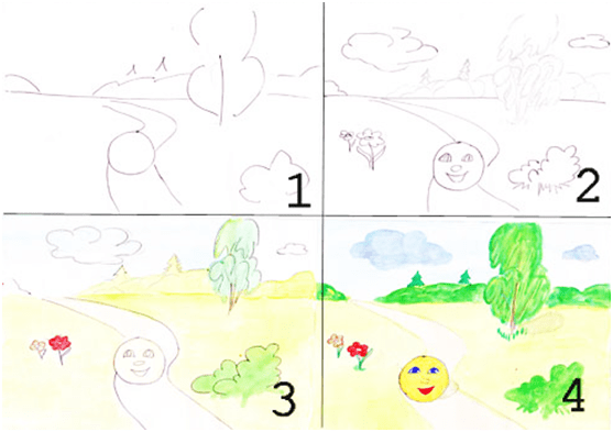 Пейзаж рисунок карандашом