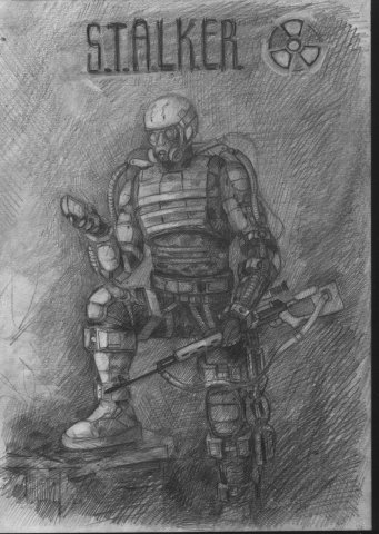 Сталкер арты карандашом