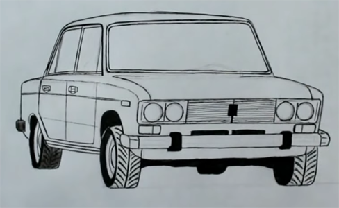 ВАЗ 2107 сзади рисунок