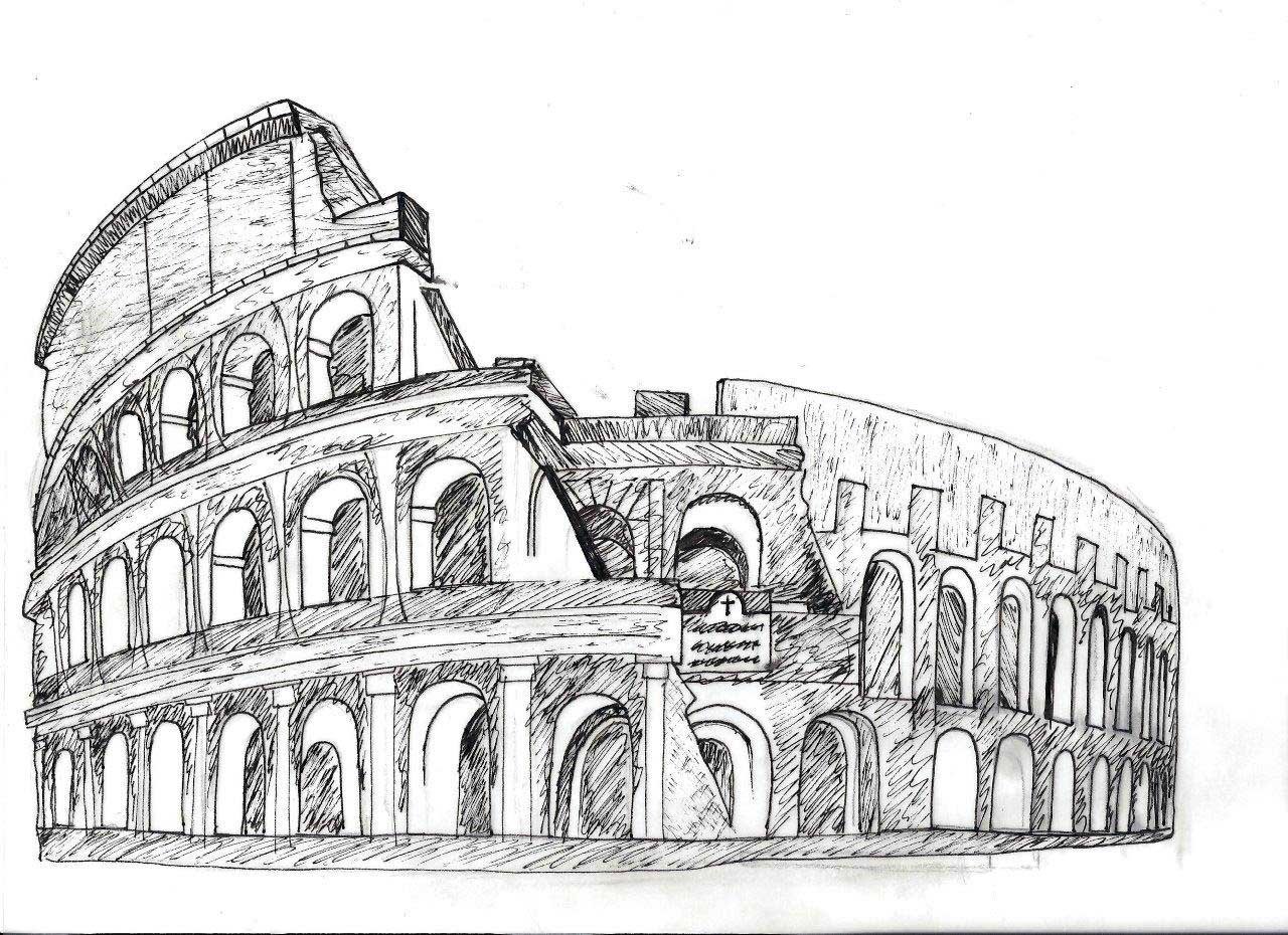 Колизей в Риме рисунок