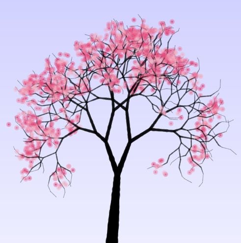 Сакура дерево рисунок