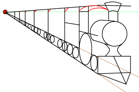Поезд в перспективе