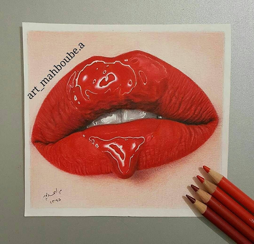 Реалистичные рисунки губ