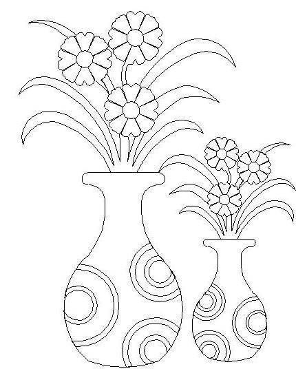 Ваза с цветами раскраска