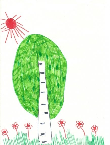 Рисование березы