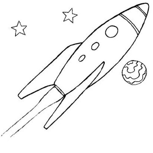 Ракета раскраска для детей