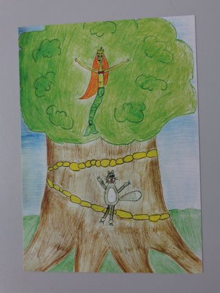 Детские рисунки на тему Пушкина