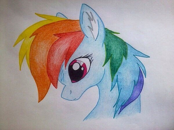 Рисунки пони цветными карандашами