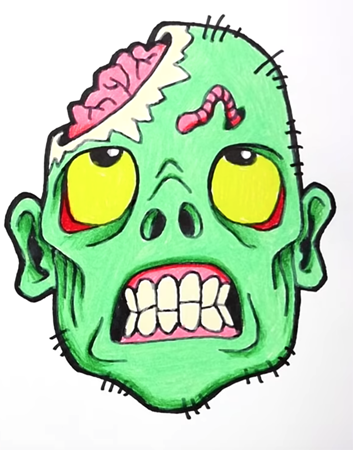 Страшные рисунки зомби