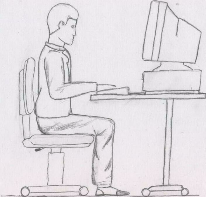 Человек за работой рисунок. Человек за компьютером рисунок. Профессия программист рисунок. Человек сидит за ПК рисунок. Рисование за компьютером.