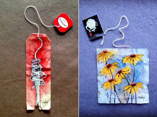 Закладка из чайного пакетика