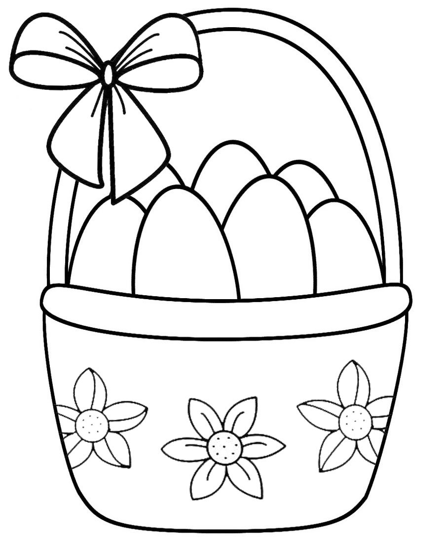 Раскраска Пасхальный кулич и яйца