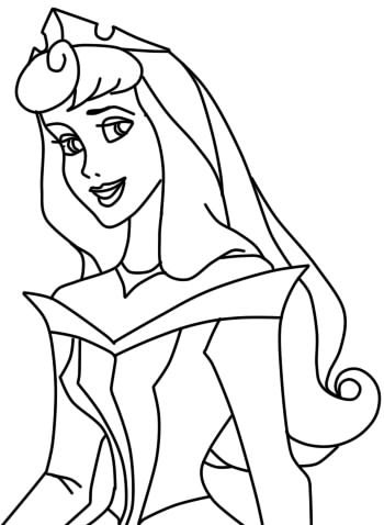 Раскраска Аврора принцесса Дисней портрет