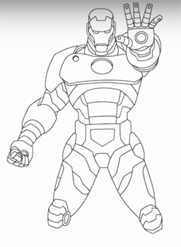 Железный человек рисунок легкий