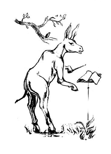 Иллюстрация к басне Крылова осел и Соловей