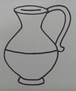 Кувшин карандашом детский