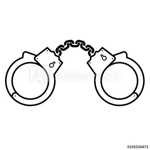 Раскраска полицейский с наручниками