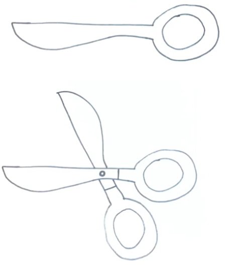 Ножницы рисунок для детей карандашом