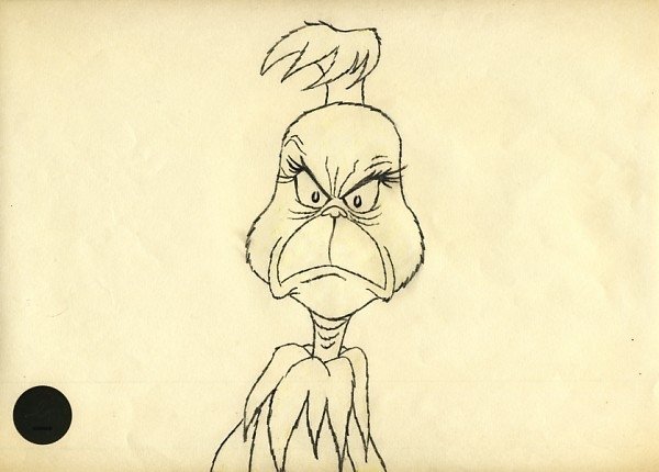 Гринч чёрно белый