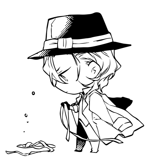 Чуя Накахара чёрно белый