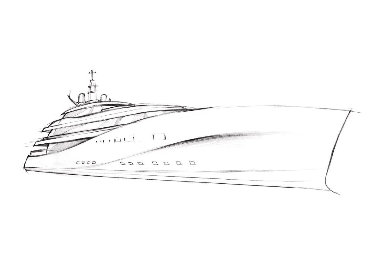 Яхта рисунок карандашом