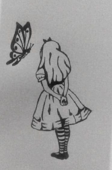 Алиса в стране чудес рисунки легкие