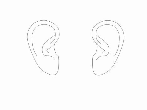 Поэтапное рисование ушей