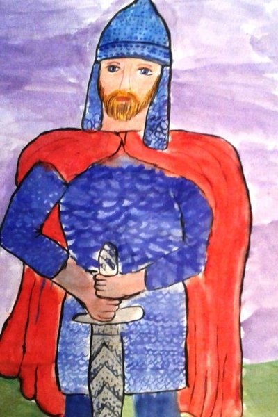 Александр Невский рисунок а4