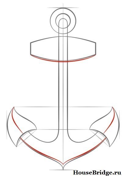 Нарисовать якорь карандашом