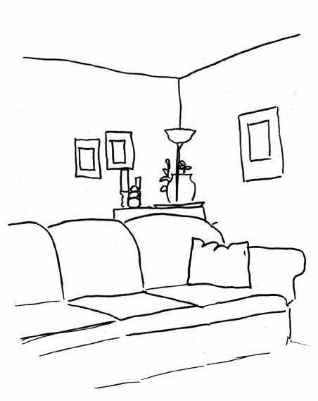 Карандашные Наброски интерьера