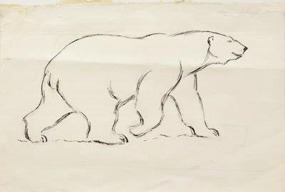 Василий Ватагин голова белого медведя