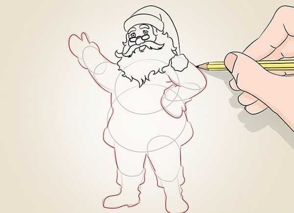 Санта Клаус срисовать