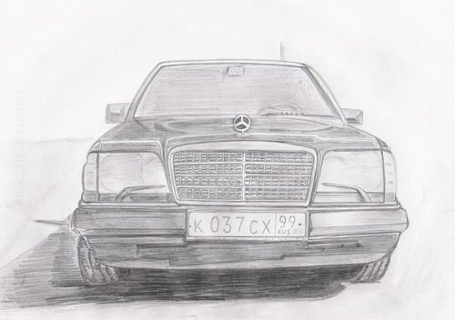 Mercedes w124 волчок drawing