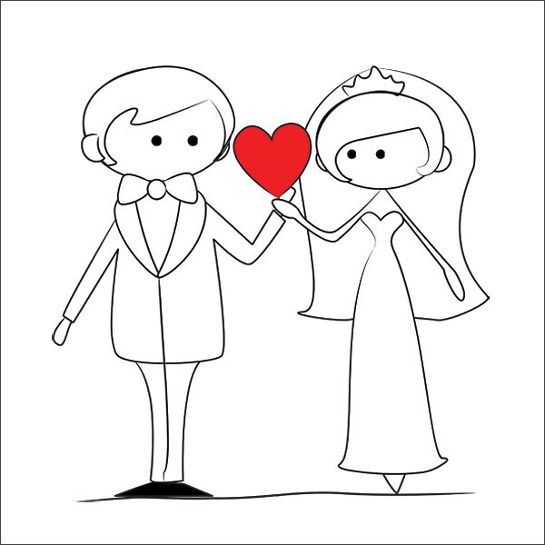 Свадебные голуби раскраска