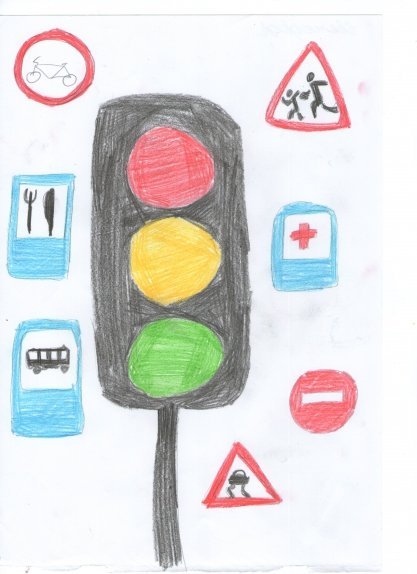 Рисунок по ПДД по английскому