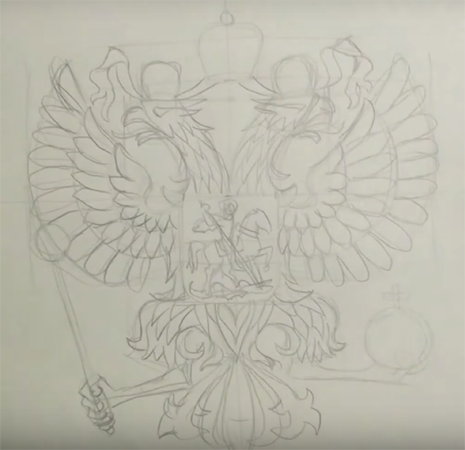 Детские рисунки герба России