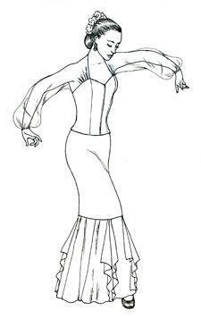 Фламенко на белом фоне