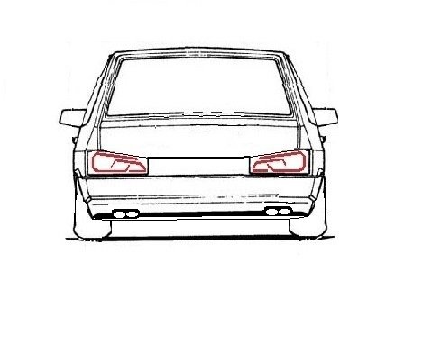 Нарисовать ВАЗ 2114 сзади