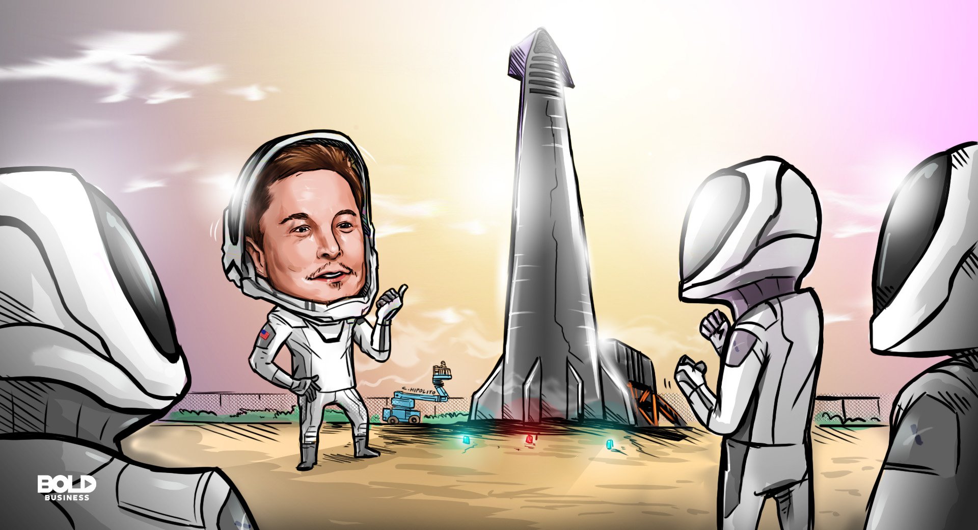 Elon Musk cartoon
